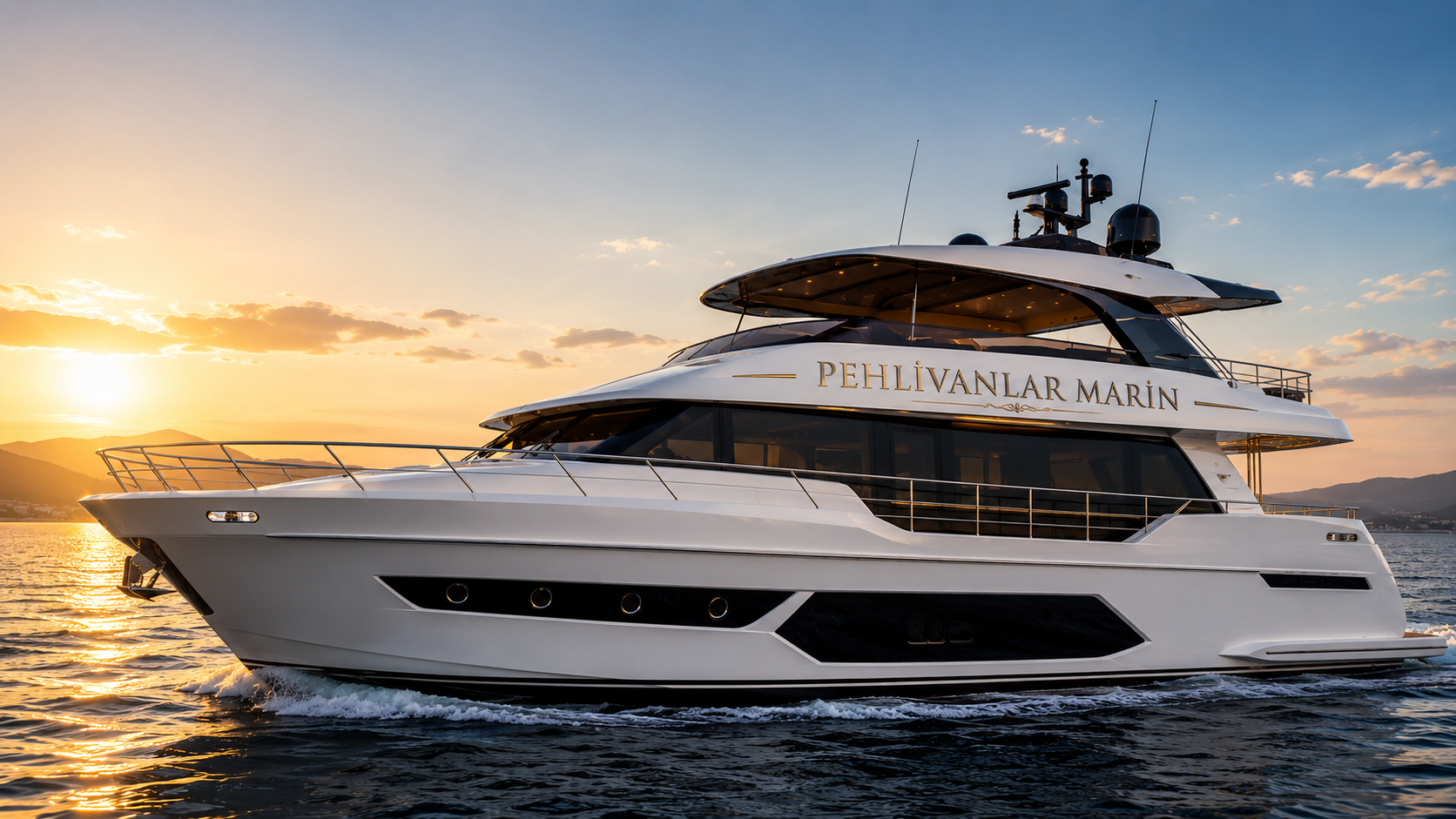 Modern marina ve yatlar